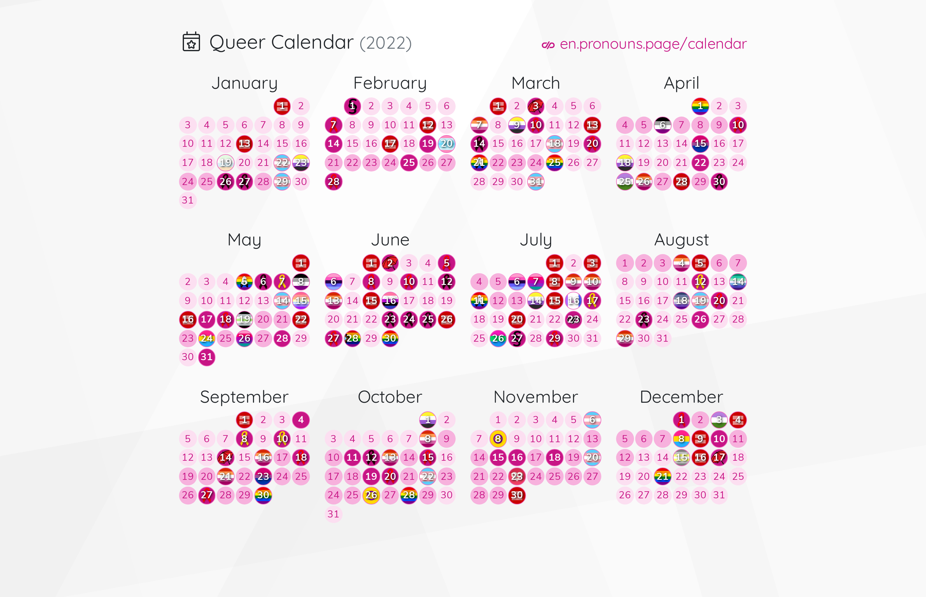 Queer Calendar • Pronouns.page